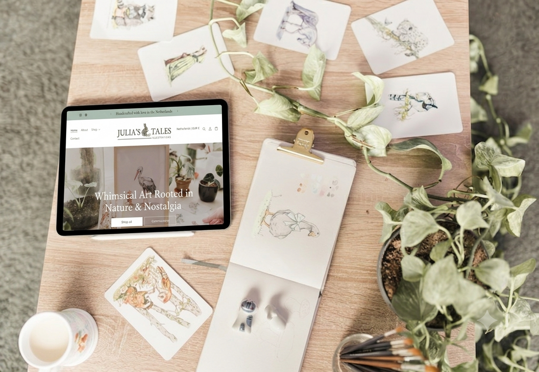 Custom Shopify Website & Brand Design for Illustrator Julia's Tales