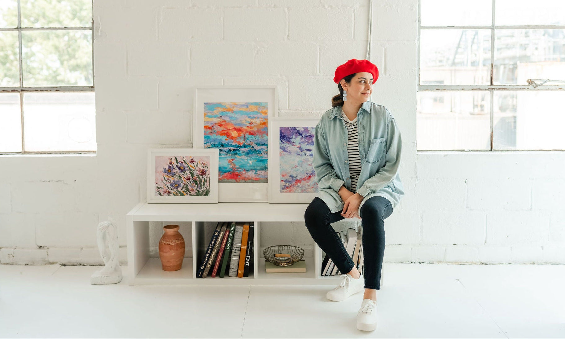 Parisa, Founder of Artistech in her art studio